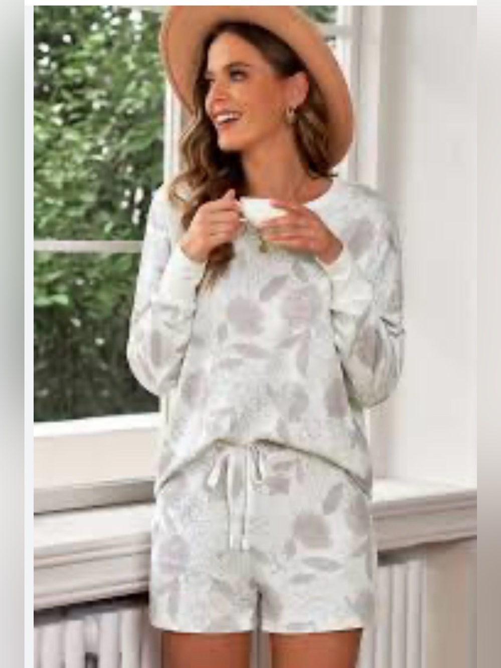 🌞 Bundle 3/$12 Women’s Floral Print Long Sleeve Top & Shorts Lounge Set Size e